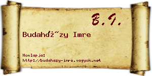 Budaházy Imre névjegykártya
